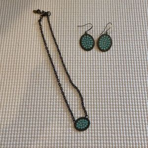 Matching necklace and earrings.